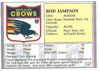 1992 AFL Regina #167 Rod Jameson Back